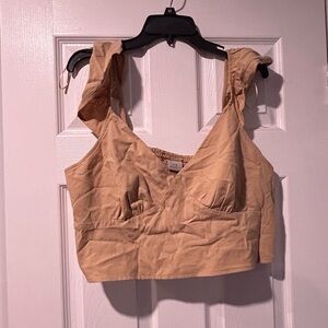 a new day Tan Crop Top